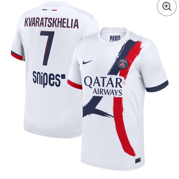 Nike Other - Nike Kvaratskhelia Paris Saint-Germain White 2024/25 Away Jersey Size XXL NWT